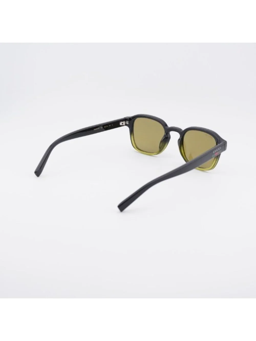 Gucci GG2106S 003 Sunglasses Black/Green Square Frame, Green Lenses